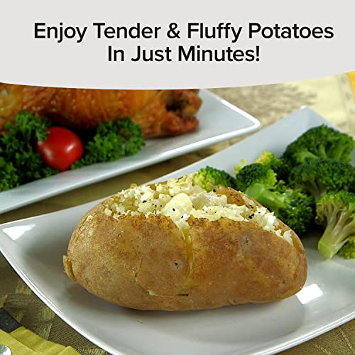 Yummy Can Potatoes Seen-On-Tv, Enjoy A Perfectly Baked Microwave, Cooks In Minutes, Tender & Fluffy Spuds, Endless Potato-Possibilities, Easy To Clean, Dishwasher-Safe, 8 In, Clear #TOP2
