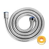 Boonny Shower Hose, 59 Inches Extra Long Chrome Shower Hose Attchment for Shower head, Premium Handheld Shower Hose with Brass Insert and Nut, Flexible Shower Hose for Tub Faucet