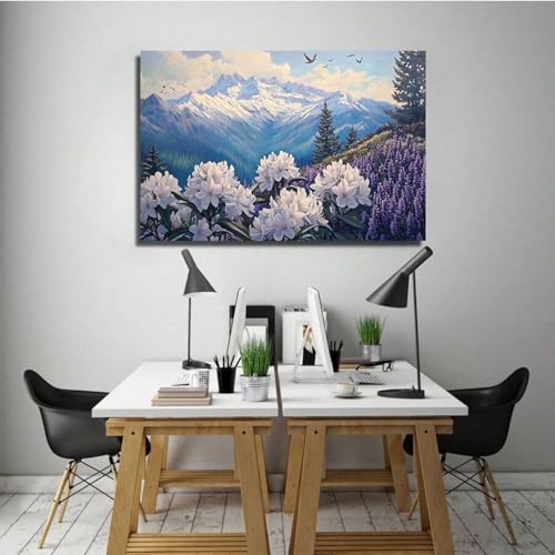 Toile de lavande avec cadre grand tableau pour mur vide salon - 4