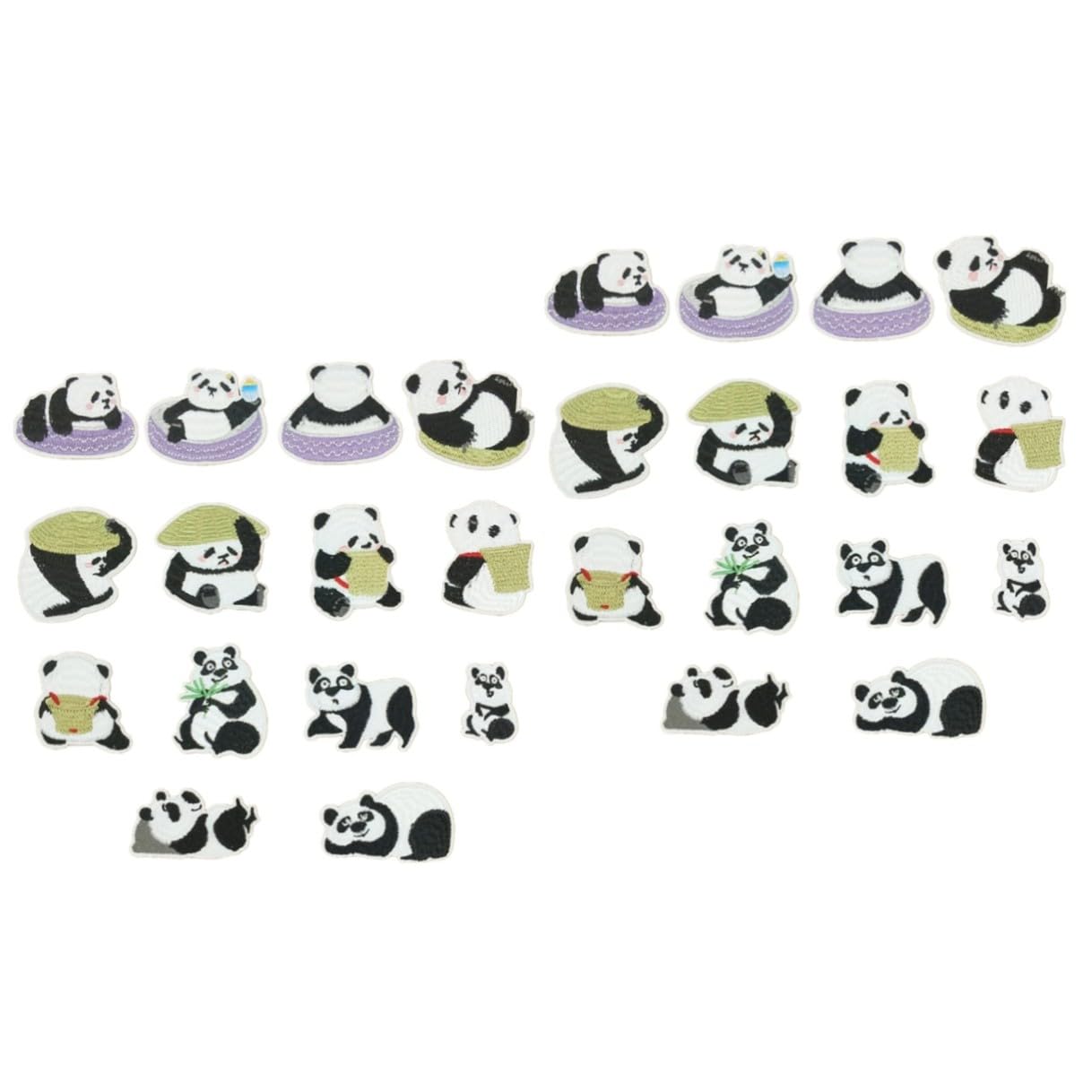 ARTIBETTER 2 Set Toppe Ricamate Panda Per Abbigliamento Set Toppe Termoadesive Per Jeans E Borse Adesivi Decorativi Per Progetti Creativi E Fai Da Te 14 Pezzi * 2