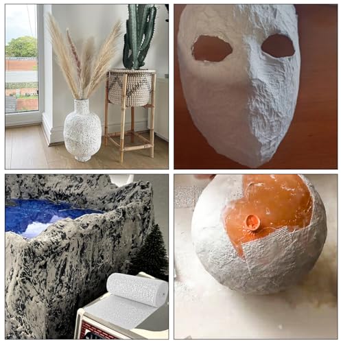 EATHEATY 12 Pack Plaster Cloth Rolls, 4 x 177 Inches Plaster Gauze Plaster Bandages Wrap Strips, Plaster Strips for DIY Hobby Crafts, Belly Cast, Mask Making, Body Molds