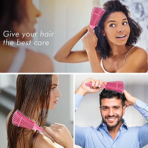 Detangling Brush, Comb For 3A To 4C Texture Hair, Curly, Greasy, Dry Or Thick Hair, Massage The Scalp And Improve Hair Quality, Suitable For Men, Women And Children(Pink) #TOP6