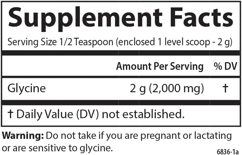 Carlson - Glycine Powder, 2000 mg Glycine, Amino Acid Powder, Energy Production, Muscle Development Powder, Glycine Supplement Powder, 17.6 oz (500 g)
