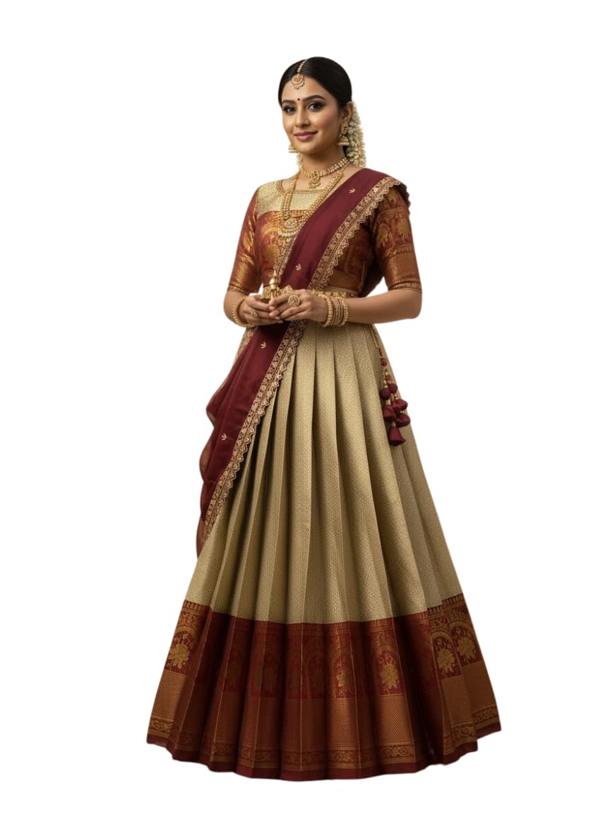 Beautiful UnStitch South Indian Lehenga Choli for Women | PL149
