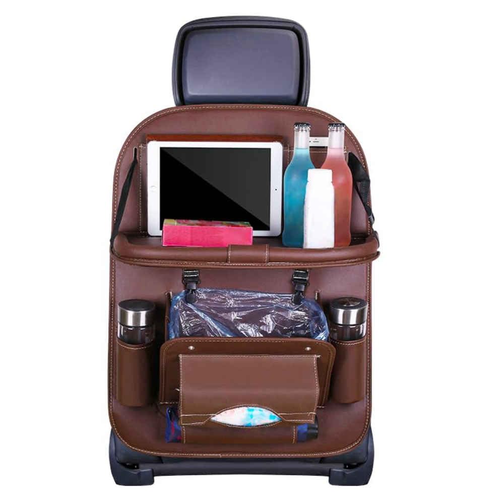 TDGHUNXC Car Back Seat Organizer for VW avelle Scirocco up GTD mk7 Jetta amarok touran tiguan mk2 Touareg with Foldable Dining Table Tray, Touch Screen Tablet Holder, Multi-Pocket Storage