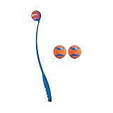 Chuckit! Ultra Dog Ball & Launcher Bundle Classic 26M 26" Length with 2 Pack Medium (2.5") Bouncy Fetch Balls for Dogs 20-60 lbs, Dog Fetch Ball Thrower Classic + 2pk Ball 26in