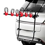 DOONARCES Bike Rack for Car 3-Bike Rack F Frame Trunk Mount Bicycle Rack for SUV Sedan Hatchback Minivan Most Cars, Foldable Bike Carrier Holder, Black+Red