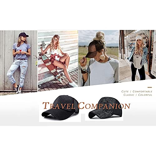 Criss Cross Ponytail Hat Washed Distressed Mesh Womens Baseball Cap Dad Hat Ponytail Hat For Women #TOP5