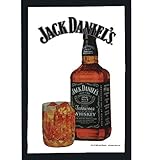 Tamaño: 20 x 30 cm Espejo Decorativo con Impresión Jack Daniel\'s - Glass & Bottle (22cm x 32cm)
