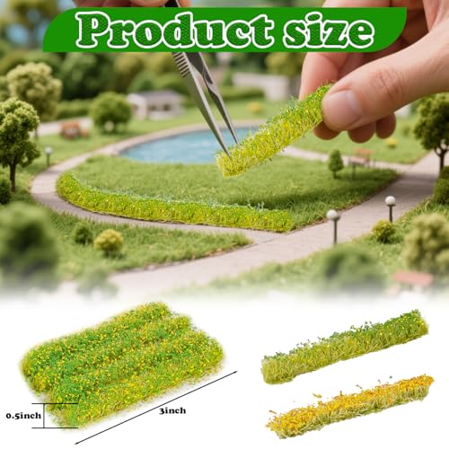 Warmtree 24 Pcs Static Grass Bushy Tufts Lowland Shrubs Model Kit Scenery Model DIY Miniature for Train Landscape Railroad Scenery Sand Military Layout Model War Gaming Terrain Diorama Supplies - Image 2