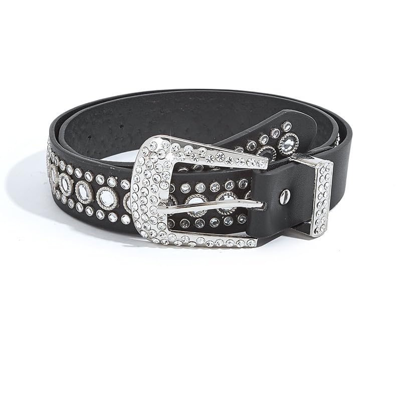 Men Women Rhinestone Belt Stylish Shiny Crystal Western Belts Bling Crystal Diamond Studded Waistband For Dress Jeans3