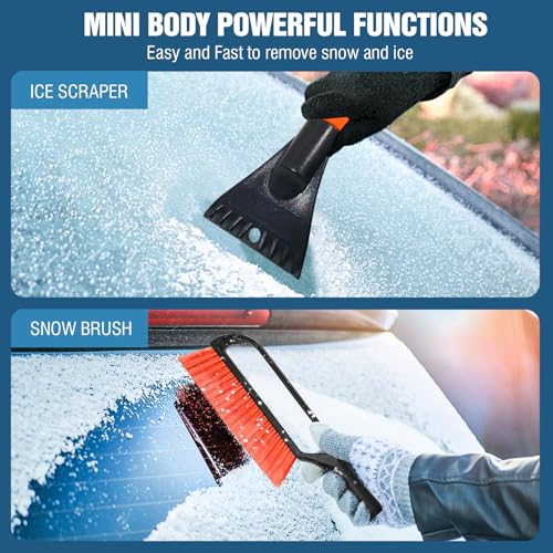 35" YeewayVeh 2-in-1 Car Snow Brush & Ice Scraper (Orange) - image 2