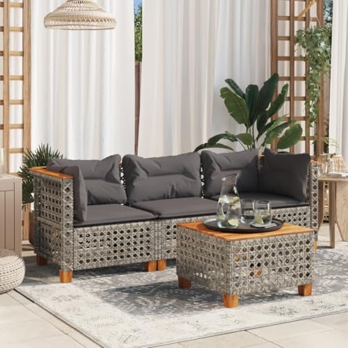 Générique Canapé de Jardin avec Coussins 3 Places Gris résine tressée,Sièges de Jardin, Canapés de Jardin,365939