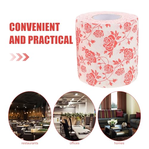 Papel higiénico floral de pulpa de madera con dos rollos resistentes 4