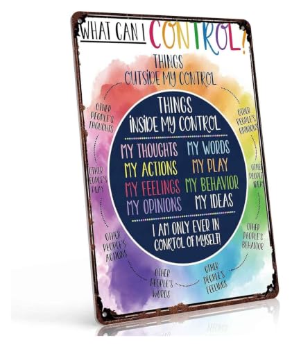 CBT Grounding Metal Signs 12x8 Inch | Cognitive behavioral prompt on fade resistant metal. Great visual aid for SEL lessons