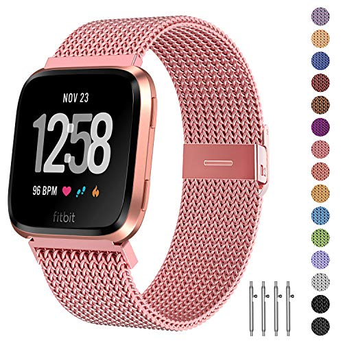 Fitlink Metal Bands Compatible for Fitbit Versa/Versa Lite Edition/Versa 2 Smart Watch