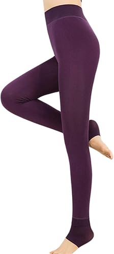 Romastory - Leggings cálidos de invierno para mujer, elásticos, gruesos, térmicos, con forro polar