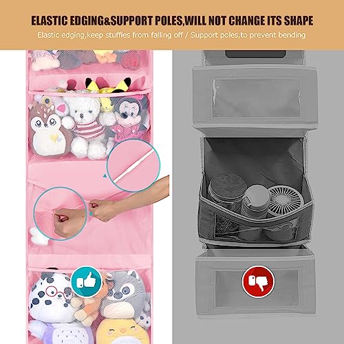 Miniatura 6 de Almacenamiento De Animales De Peluche Organizador Sobre La Puerta Red De Animales De Peluche O Hamaca Organizador Colgante Para El Dormitorio Baño Cuarto Niños Habitación Para Niños Red Juguete Hamaca
