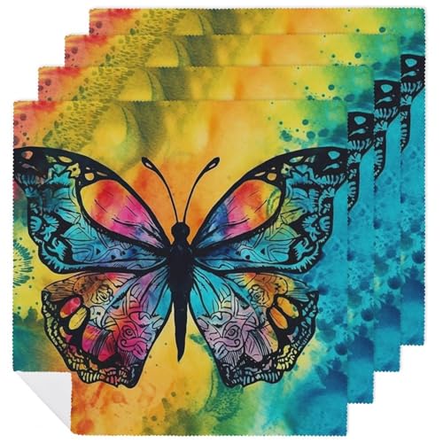 Servilletas de tela butterfly tie dye 4 piezas miniatura 1