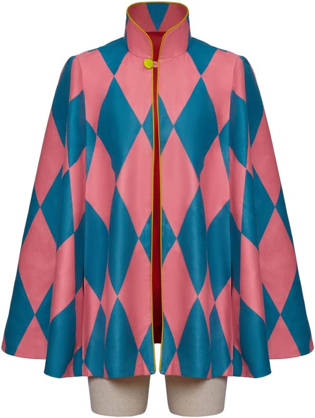 Anime Cloak Blue and Pink Plaid Cape Cosplay Costume for Unisex Adult - Image 2