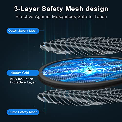 CONOPU Racchetta Zanzare Elettrica - Cattura e Uccide gli Insetti - Batteria Ricaricabile - Design Ergonomico - immagine 4