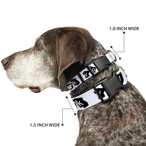 Collier clip en plastique Punk Vous Buckle Down 16-58,4 cm blanc et noir pour chien moyen - 3
