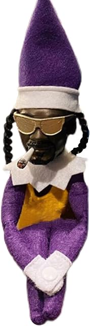 TVACHI Snoop on The Stoop Christmas Elf Doll Black Elves Felt Resin Dolls Toys Ornament (Purple C)