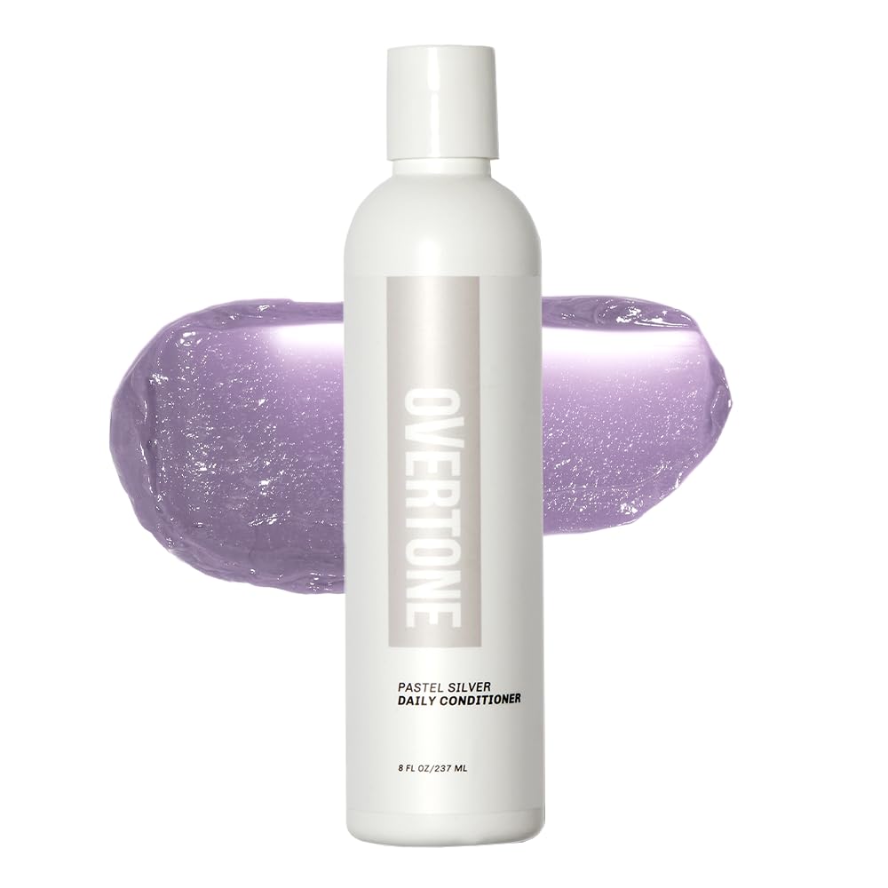 OVERTONEDaily Color Depositing Conditioner: 8oz Temporary Coloring Conditioner w/Shea Butter & Coconut Oil, Refresh Color & Prevent Fading, Vegan & Cruelty-Free, Pastel Silver is Serene Silver