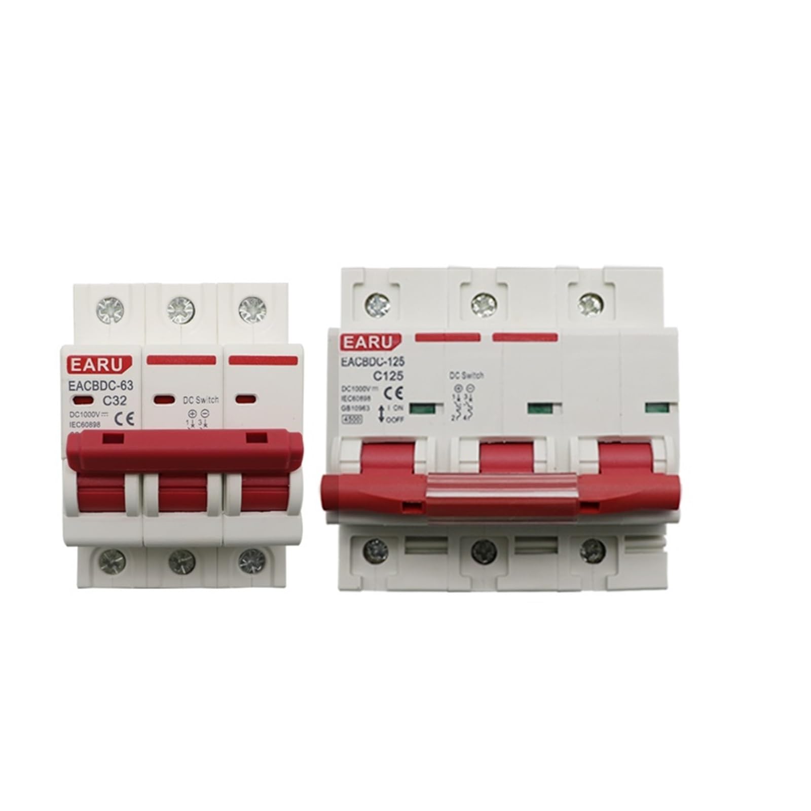 Disyuntor en miniatura solar de alta resistencia DC 1000V 3P 32A para cuadros de distribución
