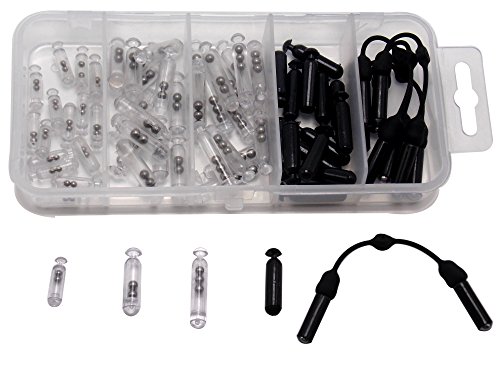 CATCHSIF 86pcs Plastic jig Rattlers Transparent Black and Double ADD Sound to BAITS