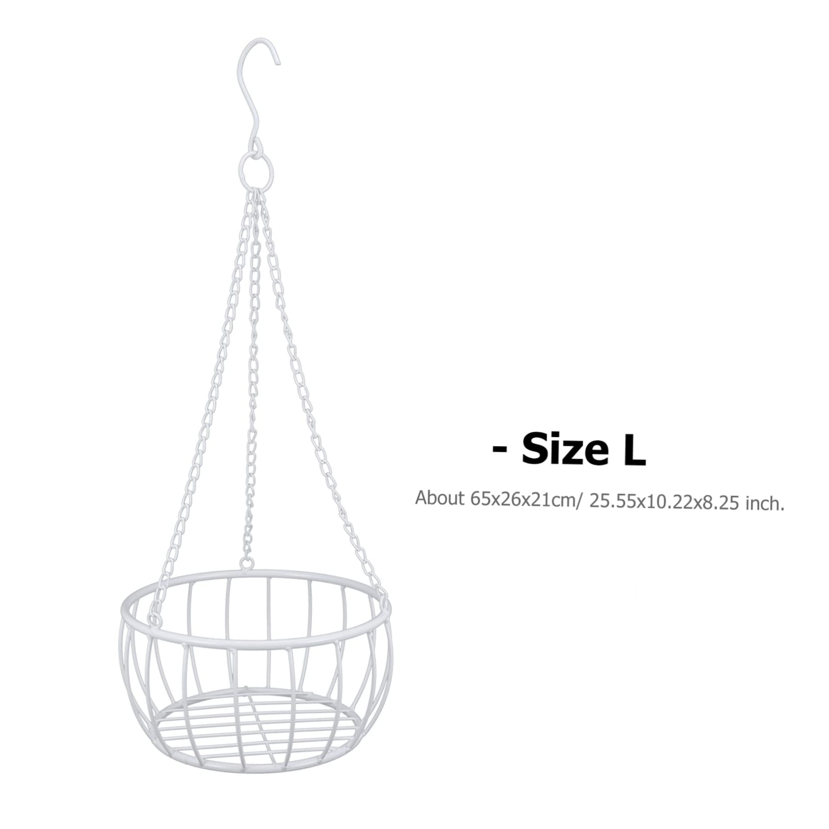 Yardwe Support Panier Suspendu Robuste Oiseau - Cintre Mural Pour Plantes En Fer Forgé Blanc