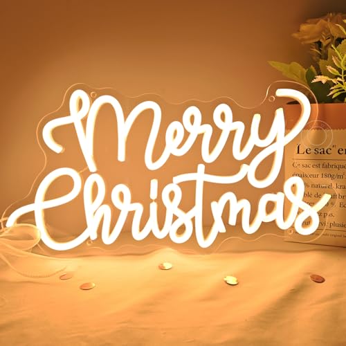 Image of SYLHOME Merry Christmas LED Neon Light Sign Shop Party Window Wall Decor