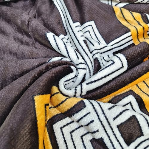 Image of Winter Premium Flannel Velvet Warm Duvet Cover Quilt Cover | Rajai Cover | Blanket Cover | Comforter Cover Single Size 60x100 inches Woollen (Brown + White Lining, Single Bed)