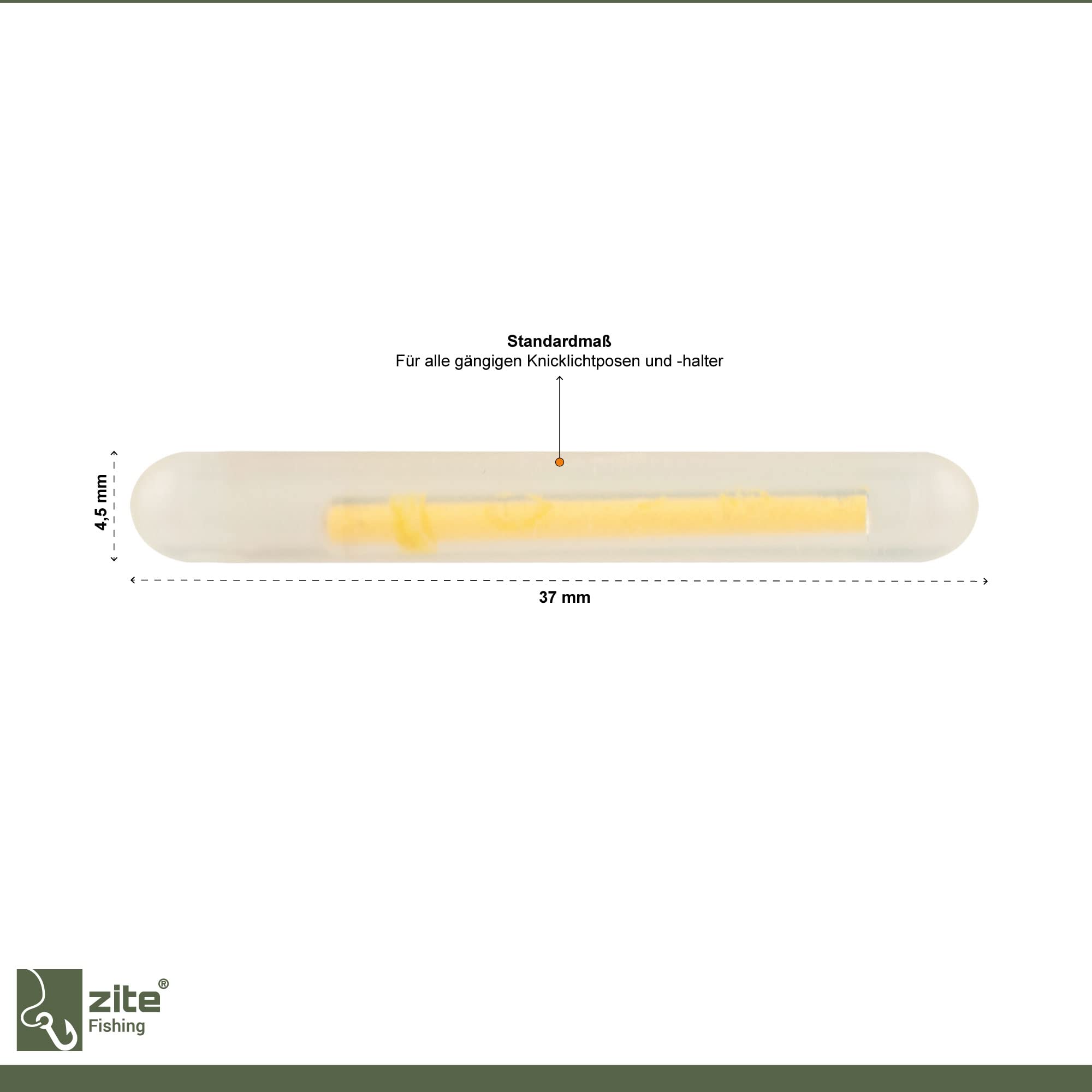Zite Fishing Knicklichter Set Angeln – Lange Leuchtdauer Standard Maß - Für Posen & Bissanzeiger Nachtangeln - 4,5x37mm Gelb/Grün