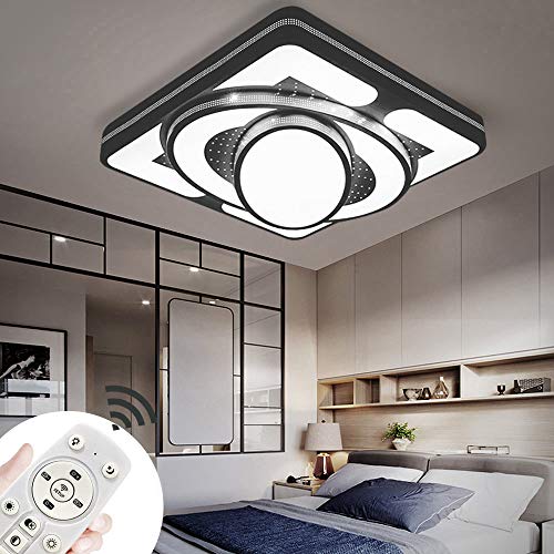 Preisvergleich Produktbild Deckenlampe LED Deckenleuchte 64W Wohnzimmer Lampe Modern Deckenleuchten Kueche Badezimmer Flur Schlafzimmer (Schwarz, 64W-Dimmbar)