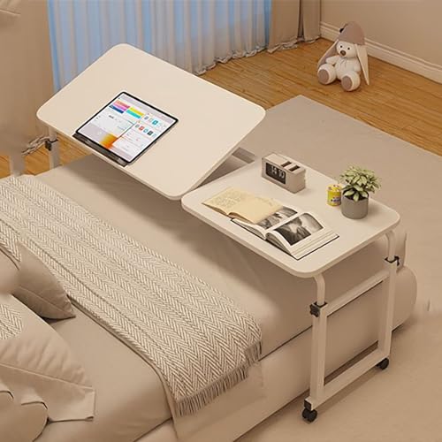 SXZenSpace Mesas de Cama de Altura Ajustable con Ruedas: Escritorio versátil para Comer, Mesa de Ordenador portátil y Mesa de Ordenador (Color: C)