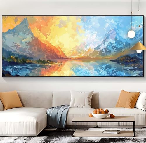 Diamond painting paysage grand format 60x130cm pour broderie diamant complet