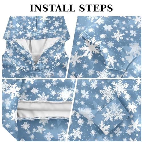 Kids Hoodies Sweaters Christmas Xmas Snowflake Hooded Sweatshirts with Big Pockets for Boys Girls B04004013
