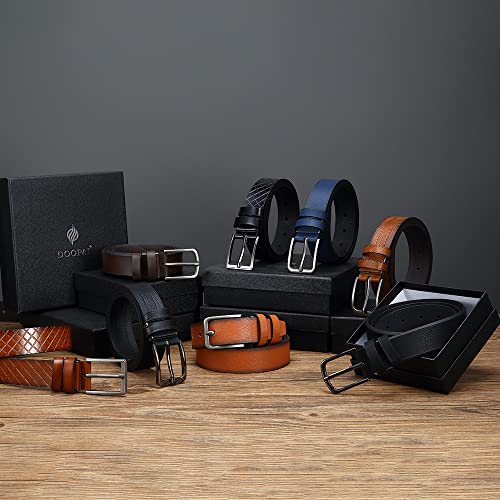 DOOPAI Mens Belt - Brown belt men，Leather Dress Belt Casual Wear Jeans Classic belt 1.25", Adjustable Trim to Fit Everywhere4