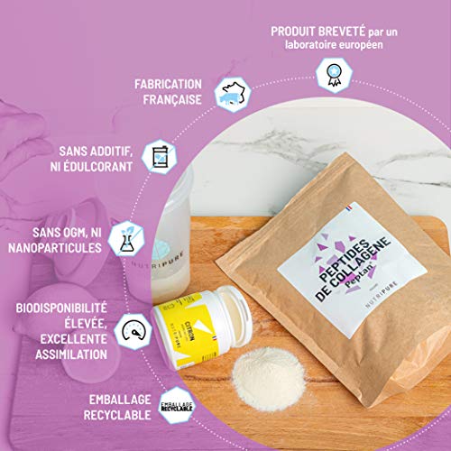 Peptides de Collagène Peptan | Complément Alimentaire Sport | Collagène, Acides Aminés, Protéine | Produit Breveté | Sans OGM ni Additifs | Sachet de 310g | 1 Mois | Made in France | Nutripure – Image 4