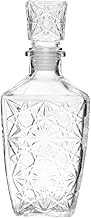 Mimo Style Garrafa de Vidro para Whisky 800ml Decanter com Tampa Geométrica Hermética - Formato Sofisticado e Elegante. Decantador Ideal para Uísque, Vinho, Bourbon, Conhaque, Licor, Suco, Água