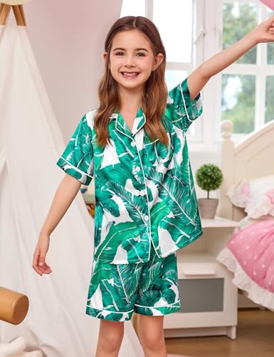 SWOMOG Couple Matching Pajamas Sets Women & Men Button Down Silk Pjs Men Short Sleeve Soft Lounge Sets 2 Pcs Loungewear2