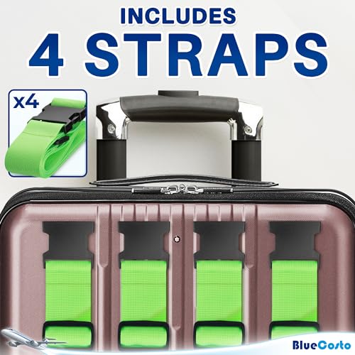 Bluecosto 600073-GRE Luggage Straps For Suitcases - Neon Green, 4 Pk - Premium Nylon Belts thumb #6