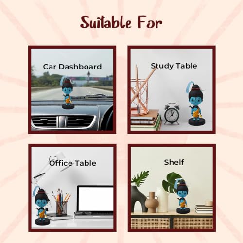 Image of Lord Adiyogi Shiv Shankar Idol for Car Dashboard Bobblehead, Home Decor Items for Living Room, Office, Damru in Hand, Mahadev Murti for Gifting,Statue for Good Luck,Superhero Action Figure