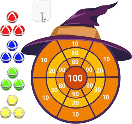 76CM Halloween Deko, Halloween Dartscheibe Spiel für Kinder Klett Dartscheibe mit 12 Klebrigen Bällen für 3-10 Jungen Mädchen, Party Deko Wurfspiel Set Geburtstagsgeschenk Outdoor Spielzeug für Kinder 76CM Halloween Deko, Halloween Dartscheibe Spiel für Kinder Klett Dartscheibe mit 12 Klebrigen Bällen für 3-10 Jungen Mädchen, Party Deko Wurfspiel Set Geburtstagsgeschenk Outdoor Spielzeug für Kinder