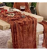 6 Pack Terracotta Easter St.Patrick's Table Runner Cheesecloth120 Inch Boho Rustic Gauze 10 FT Ch...