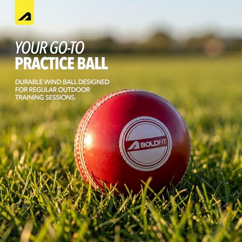 Image of Boldfit WindBall Synthetic Cricket Practice Ball for Indoor & Outdoor Training - Soft PVC Material, Ideal for Kids and Adults, 125 GM- Multicolor (Pack of 2)