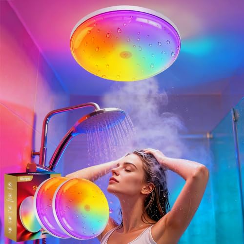 Givryes 2Pack IP66 Waterproof 17 Colors 7’’ LED Shower Light/Ceiling Light