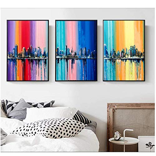 Modulaire photos mur art toile abstrait coloré moderne salon deco 50x70cm