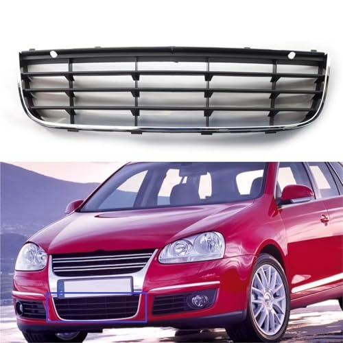 Grille de ventilation centrale noire chromée pour pare-chocs Jetta MK5 2005-2009 - 2